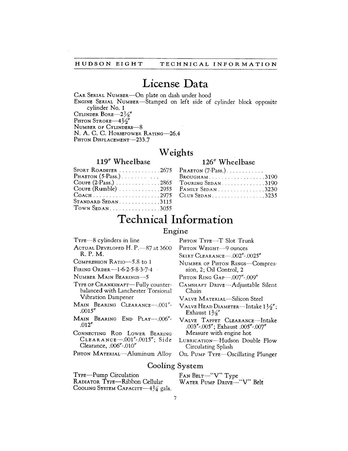 1931 Hudson 8 Instruction Book Page 25